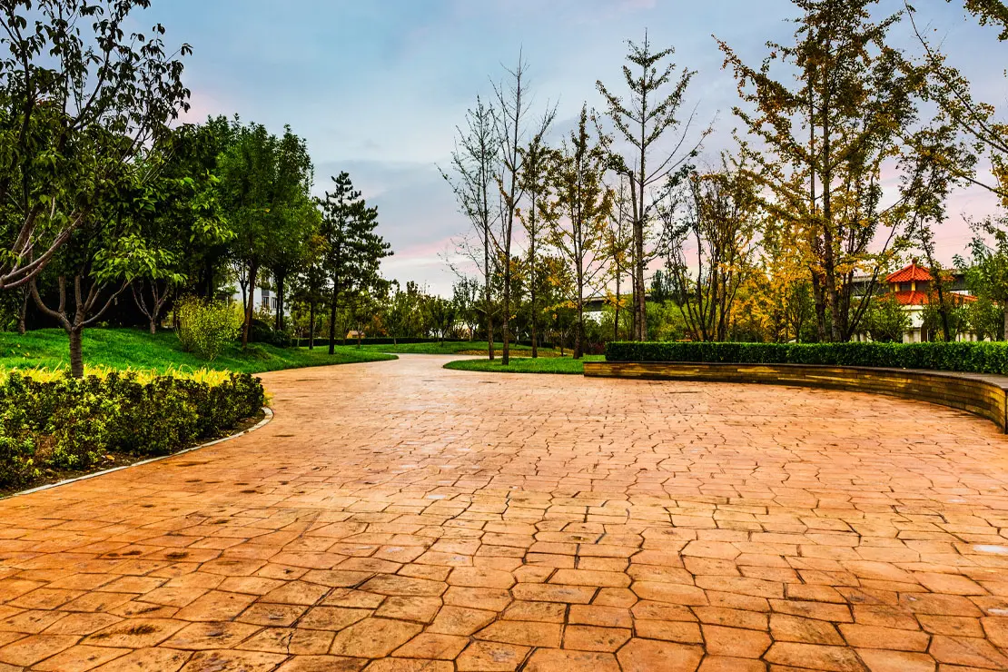 Parc avec sol en béton imprimé à Montbéliard